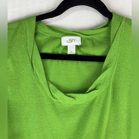 LOFT Kelly Green 3/4 Sleeve Pima Cotton Sweater Shirt Women’s Size Medium - Picture 6 of 6